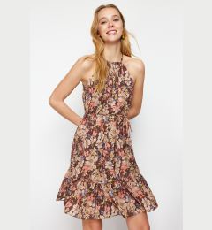 Снимка на Trendyol Multicolor Floral Halter Neck A-line Tie Detailed Mini Woven Dress