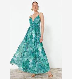 Снимка на Trendyol Multicolored A-Line Floral Woven Chiffon Long Evening Dress