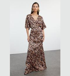 Снимка на Trendyol Multicolored A-Line Leopard Patterned Satin Long Evening Dress