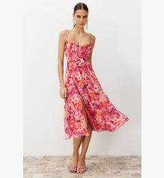 Снимка на Trendyol Multicolored A-Line Rose Detailed Woven Dress