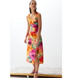 Снимка на Trendyol Multicolored Floral A-line Square Collar Midi Woven Dress