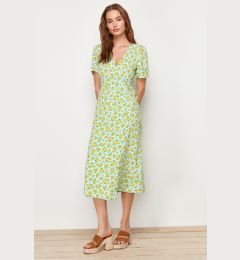 Снимка на Trendyol Multicolored Floral Double Breasted Midi Woven Dress