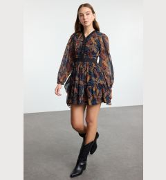 Снимка на Trendyol Multicolored Floral Waist Open Mini Lined Woven Dress