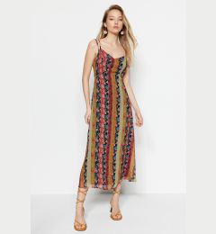 Снимка на Trendyol Multicolored Patterned A-Cut Strap Midi Lined Woven Dress