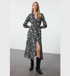 Снимка на Trendyol Multicolored Patterned Belted Viscose Midi Woven Shirt Dress