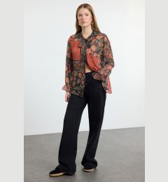 Снимка на Trendyol Multicolored Tie Detailed Ethnic Patterned Oversize Wide Pattern Shirt