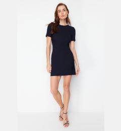 Снимка на Trendyol Navy Blue A-line Crew Neck Mini Woven Dress