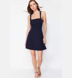 Снимка на Trendyol Navy Blue A-Line Square Neck Strap Detailed Mini Woven Dress