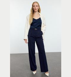 Снимка на Trendyol Navy Blue Belt Detailed Wide Leg Trousers