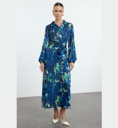 Снимка на Trendyol Navy Blue Floral Patterned Double Breasted Woven Dress