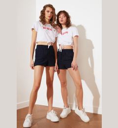 Снимка на Trendyol Navy Blue Petite Lace-Up Shorts & Bermuda