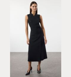 Снимка на Trendyol Navy Blue Plain Midi Woven Dress