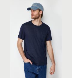 Снимка на Trendyol Navy Blue Regular Cut Pocket Linen Look Short Sleeve T-Shirt