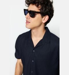 Снимка на Trendyol Navy Blue Regular Fit Open Collar Summer Shirt