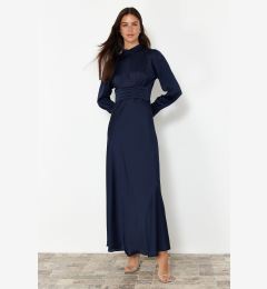 Снимка на Trendyol Navy Blue Satin Woven Evening Dress