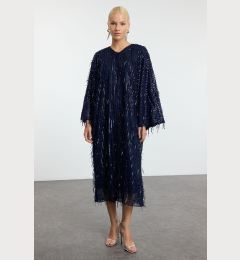 Снимка на Trendyol Navy Blue Sequined Woven Evening Dress