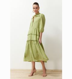 Снимка на Trendyol Open Straight Cut Embroidered Midi Woven Dress