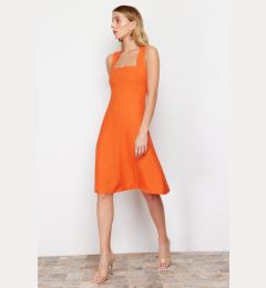 Снимка на Trendyol Orange A-Cut Square Neck Mini Woven Dress