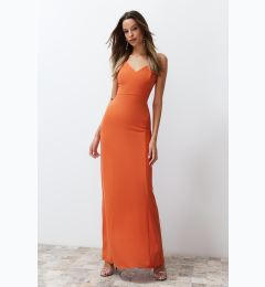 Снимка на Trendyol Orange Fitted Woven Long Elegant Evening Dress