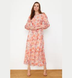 Снимка на Trendyol Orange Floral Lined Woven Dress