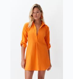 Снимка на Trendyol Orange Mini Woven 100% Cotton Beach Dress