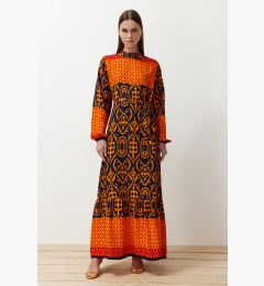 Снимка на Trendyol Orange Paisley Patterned Viscose Dress