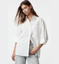 Снимка на Trendyol Oversize / Wide Fit Woven Shirt with Stone Detail on Ecru Collar