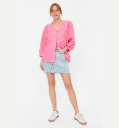 Снимка на Trendyol Pink Bat Sleeve Regular Fit Woven Shirt