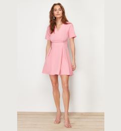 Снимка на Trendyol Pink Belted Waist Opening Mini Woven Dress