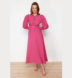 Снимка на Trendyol Pink Bird Eye Detailed Cotton Woven Dress