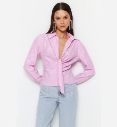 Снимка на Trendyol Pink Collar Detailed Poplin Shirt