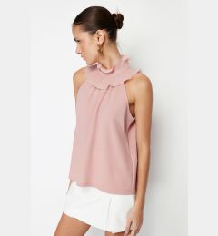 Снимка на Trendyol Pink Collar Detailed Smart Crepe Knitted Blouse