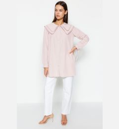 Снимка на Trendyol Pink Collar Pompom Detailed Woven Shirt