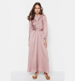 Снимка на Trendyol Pink Cross Tie Detailed Satin Evening Dress