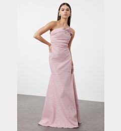 Снимка на Trendyol Pink Fitted Mermaid Cut Woven Long Elegant Evening Dress