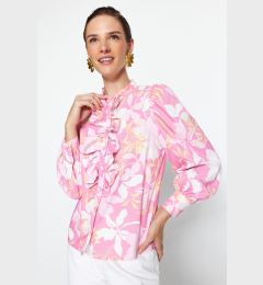 Снимка на Trendyol Pink Floral Ruffled Chiffon Woven Shirt