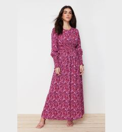 Снимка на Trendyol Pink Floral Waist Form Viscose Woven Dress