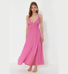 Снимка на Trendyol Pink Maxi Woven Gathered Beach Dress