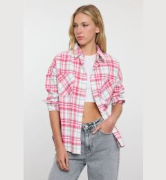 Снимка на Trendyol Pink Plaid Oversized Wide Pattern Woven Shirt