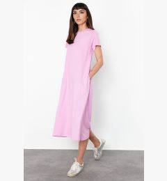 Снимка на Trendyol Pink Plain T-shirt Dress Pocket Midi Knitted Dress