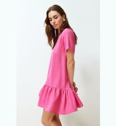 Снимка на Trendyol Pink Straight Cut Skirt Flounce Mini Woven Dress