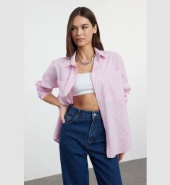 Снимка на Trendyol Pink Striped Oversize Woven Shirt