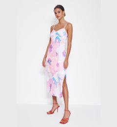 Снимка на Trendyol Pink Woven Straps Satin Midi Woven Dress