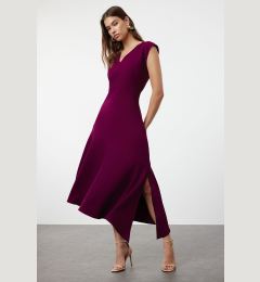 Снимка на Trendyol Plum A-Line Skirt Asymmetrical Midi Woven Dress