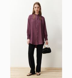 Снимка на Trendyol Plum Linen Aerobin Oversize Woven Shirt