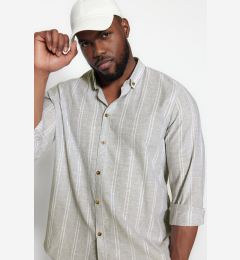 Снимка на Trendyol Plus Size Khaki Regular Fit Comfortable Buttoned Collar Easy to Iron Shirt
