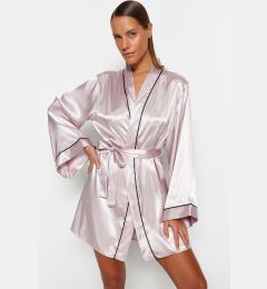 Снимка на Trendyol Powder Belted Piping Detailed Wide Sleeve Satin Woven Dressing Gown