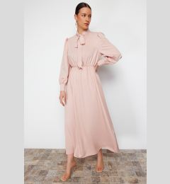 Снимка на Trendyol Powder Collar Tied Plain Woven Dress