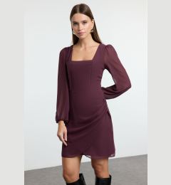 Снимка на Trendyol Purple A-Line Square Neck Mini Lined Woven Dress