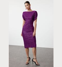 Снимка на Trendyol Purple Body-Styling Glittery Sequin Elegant Evening Dress